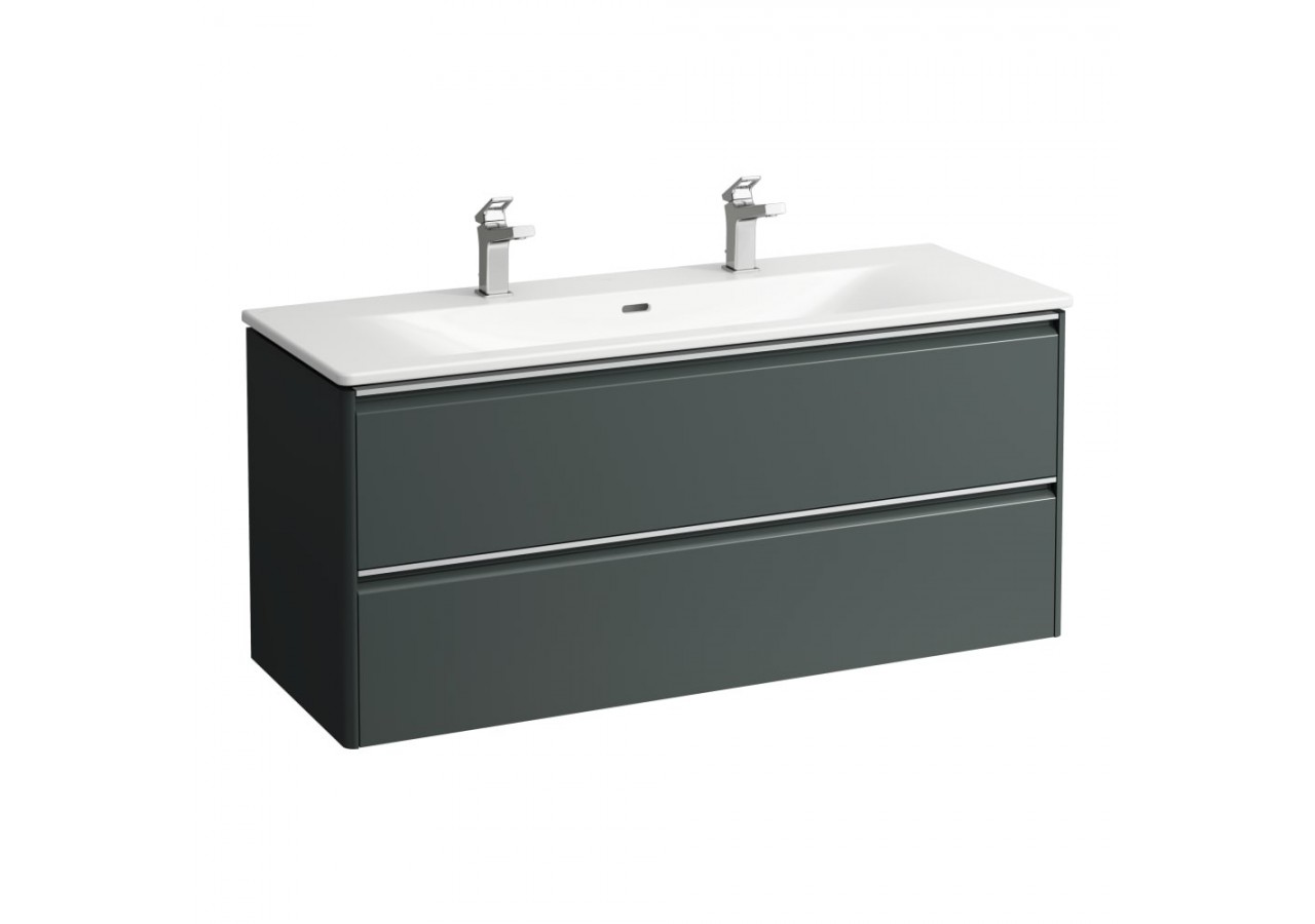 Pack lavabo avec meuble 2 tiroirs Palace Gris signalisation 1200 x 450 x 545 mm - H8607092661071 - Laufen