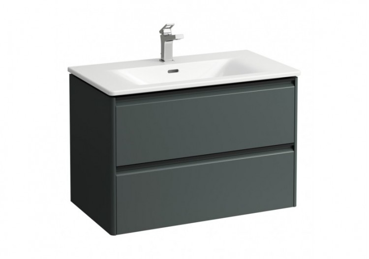 Pack lavabo avec meuble 2 tiroirs Palace Gris signalisation 800 x 450 x 545 mm - H8617052661041 - Laufen