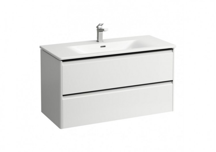 Pack lavabo avec meuble 2 tiroirs Palace Blanc brillant 985 x 450 x 530 mm - H8617072611041 - Laufen