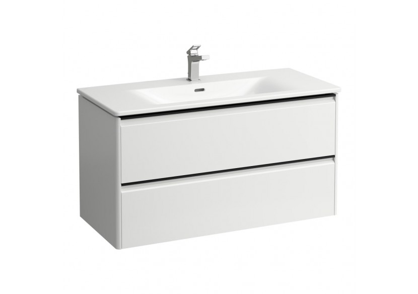 Pack lavabo avec meuble 2 tiroirs Palace Blanc brillant 985 x 450 x 530 mm - H8617072611041 - Laufen