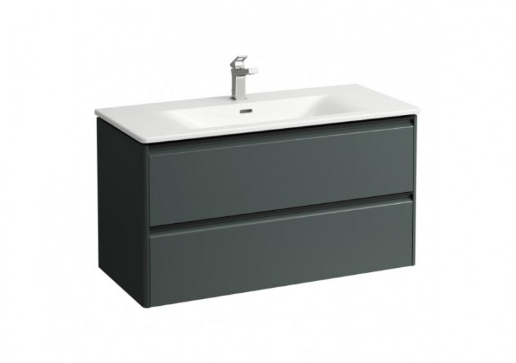 Pack lavabo avec meuble 2 tiroirs Palace Gris signalisation 985 x 450 x 530 mm - H8617072661041 - Laufen