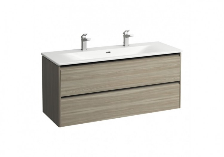 Pack lavabo avec meuble 2 tiroirs Palace Orme clair 1200 x 450 x 545 mm - H8617092621071 - Laufen