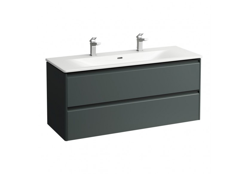 Pack lavabo avec meuble 2 tiroirs Palace Gris signalisation 1200 x 450 x 545 mm - H8617092661071 - Laufen