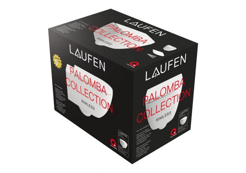 Pack Wc suspendu sans bride Palomba Blanc 540 x 365 x 350 mm - H8668000000001 - Laufen