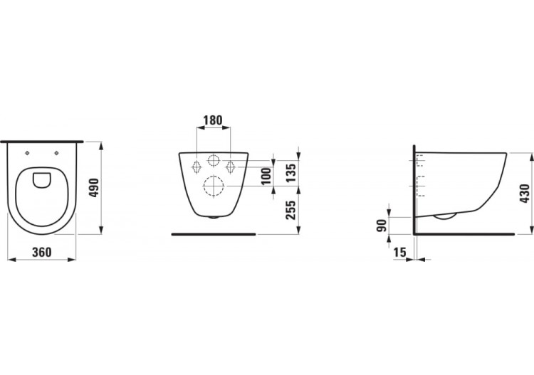 Pack Wc suspendu sans bride Laufen pro Blanc 490 x 360 x 345 mm - H8669550000001 - Laufen 2
