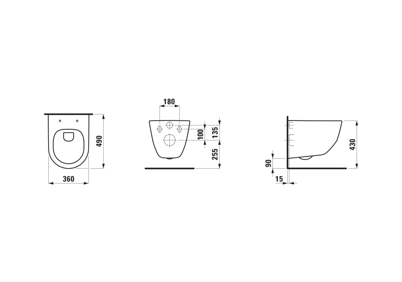 Pack Wc suspendu sans bride Laufen pro Blanc 490 x 360 x 345 mm - H8669550000001 - Laufen
