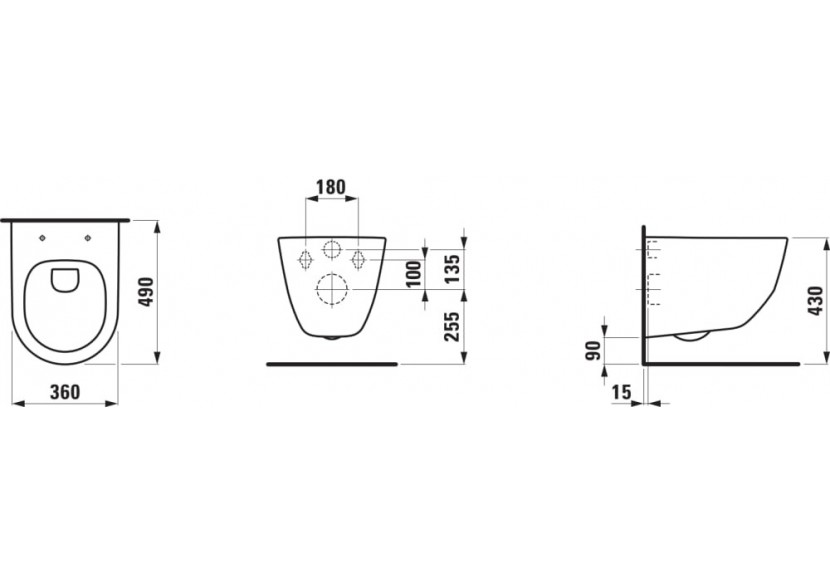 Pack Wc suspendu sans bride Laufen pro Blanc 490 x 360 x 345 mm - H8669550000001 - Laufen