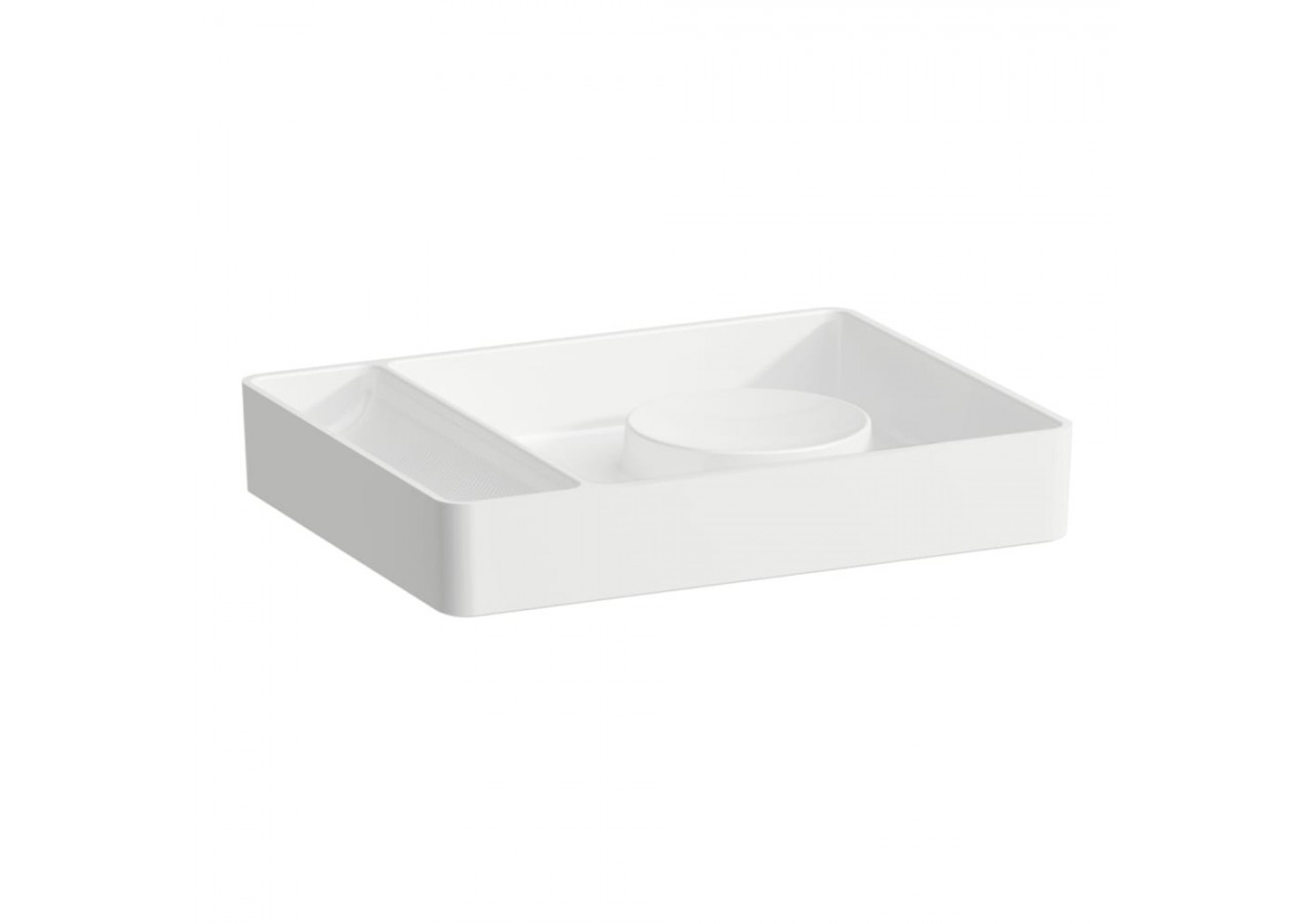 Plateau organisateur rond en céramique Val Blanc mat - H8702827570001 - Laufen