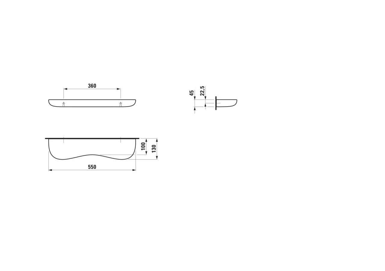 Tablette murale 'nuage' en céramique Florakids Blanc et Rouge 550 x 130 x 55 mm - H8770310620001 - Laufen