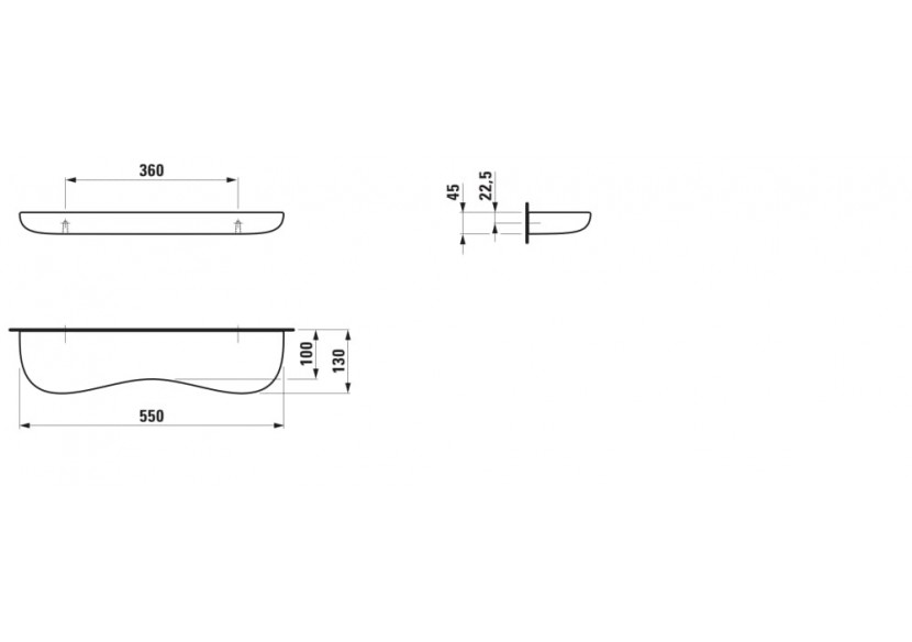 Tablette murale 'nuage' en céramique Florakids Blanc et Vert 550 x 130 x 55 mm - H8770310720001 - Laufen