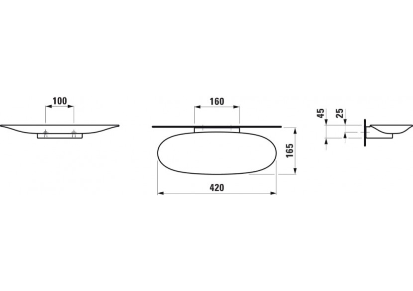 Etagère en céramique 420 mm New Classic Blanc 420 x 165 x 45 mm - H8778510000001 - Laufen