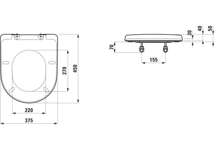Abattant WC Universal Blanc 443 x 374 x 54 mm - H8939523000001 - Laufen 2