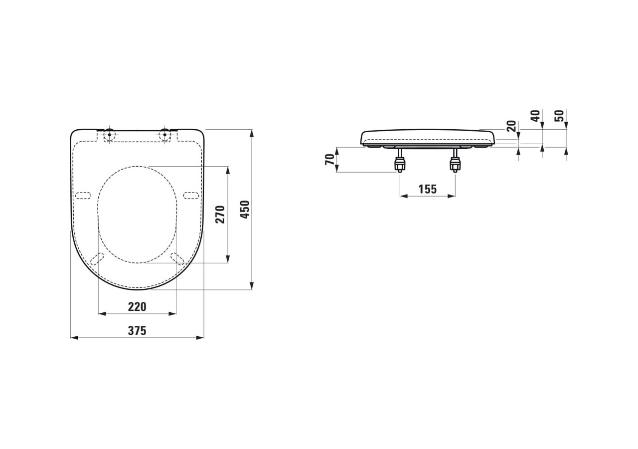 Abattant WC Universal Blanc 443 x 374 x 54 mm - H8939523000001 - Laufen