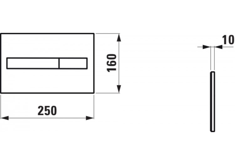 Plaques de commande Lis Chromé 250 x 10 x 160 mm - H8956610040001 - Laufen 2