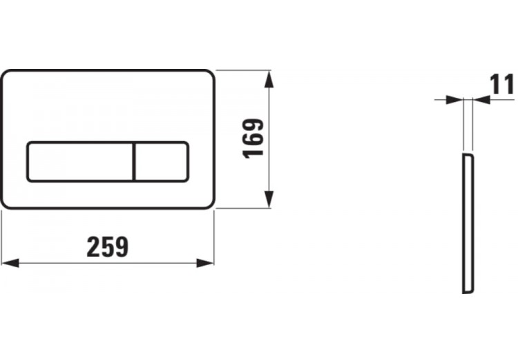 Plaques de commande Lis 259 x 11 x 169 mm - H8956620000001 - Laufen 2