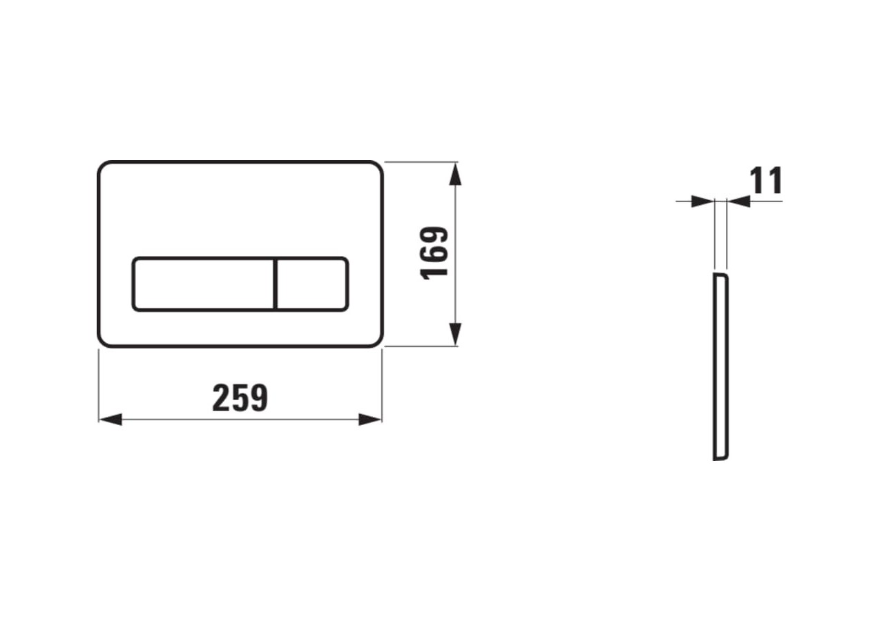 Plaques de commande Lis 259 x 11 x 169 mm - H8956620000001 - Laufen
