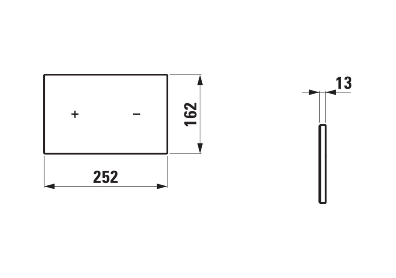 Plaques de commande Lis Noir brillant 252 x 15 x 162 mm - H8956640200001 - Laufen