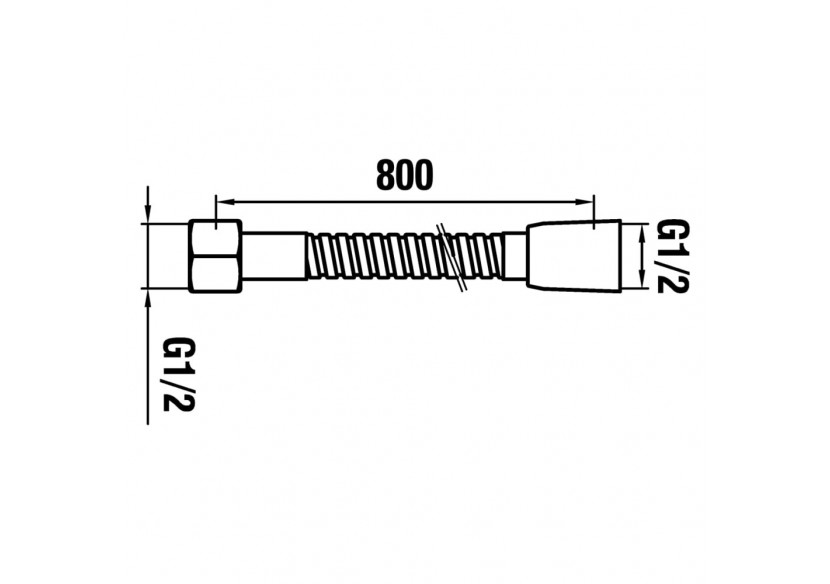 Flexible chromé 800 mm Divers 800 mm - HF105653100000 - Laufen