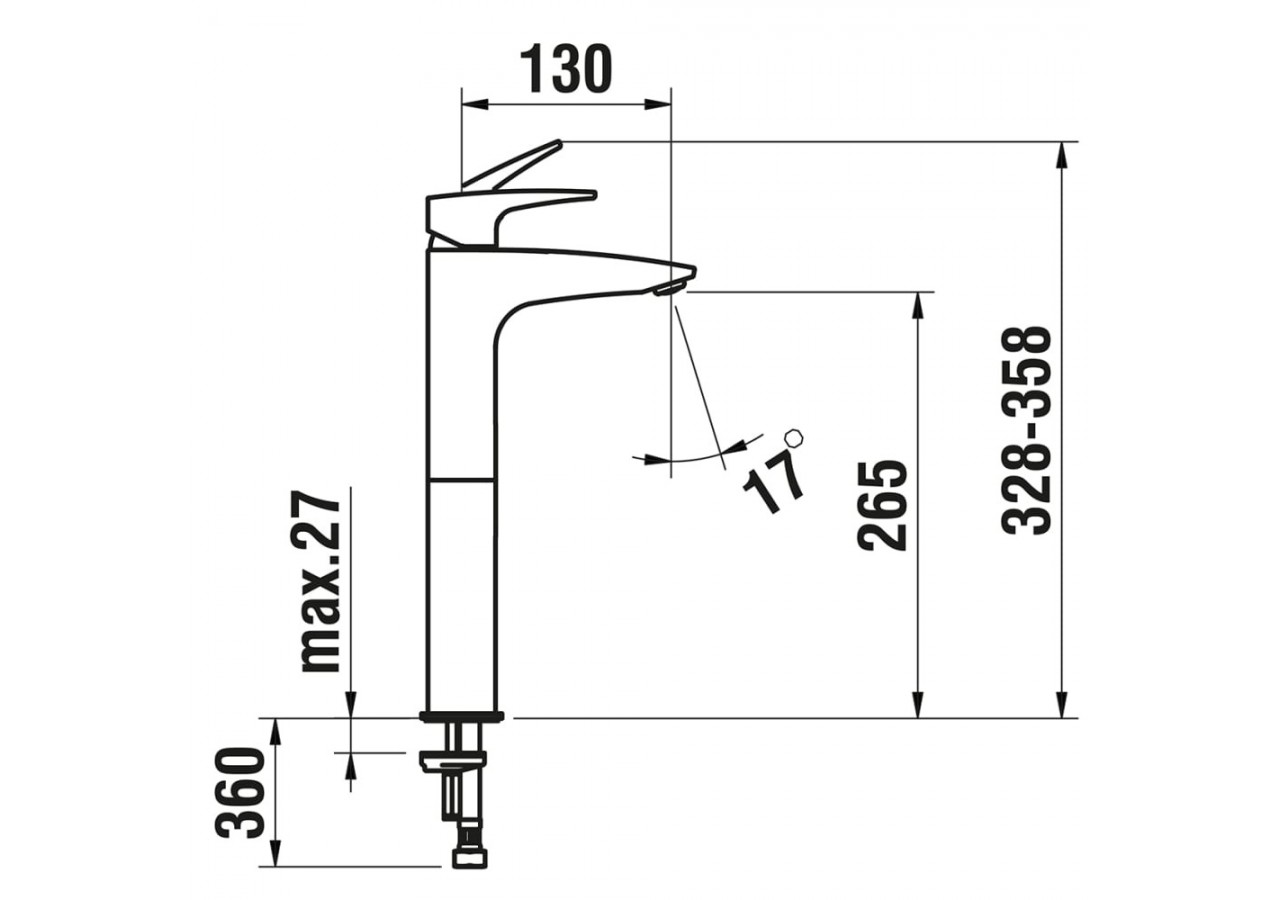 Mitigeur de lavabo réhaussé Laurin - HF500714100000 - Laufen