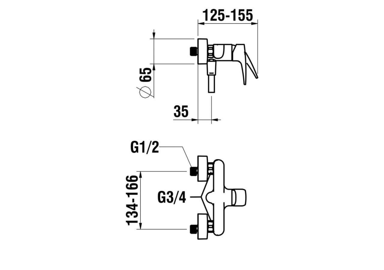 Mitigeurs de douche Laurin - HF500750100600 - Laufen