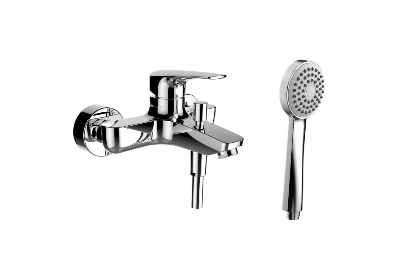 Mitigeur bain mural inverseur flexible et douchette Laurin - HF500760100600 - Laufen