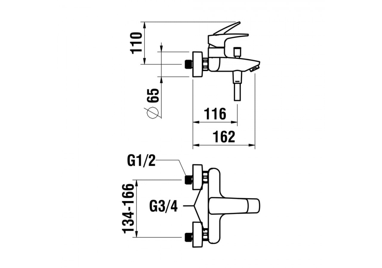 Mitigeur bain mural inverseur flexible et douchette Laurin - HF500760100600 - Laufen