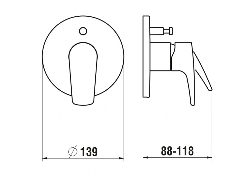 Mitigeur bain-douche à encastrer avec Simibox avec clapet anti-retour Laurin - HF500789100000 - Laufen