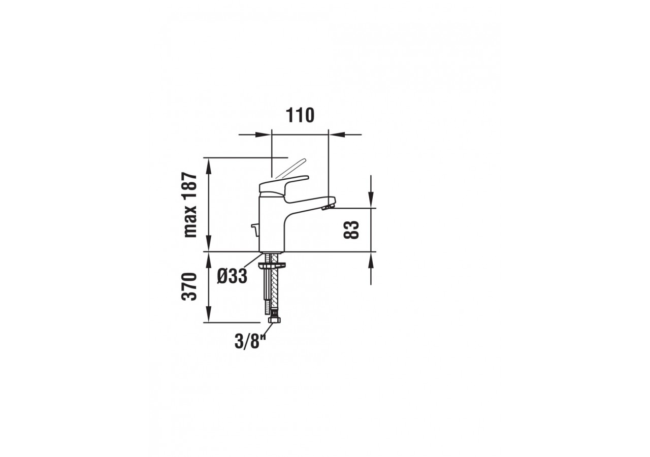 Mitigeur de lavabo saillie goulot fixe sans vidage City - HF500902100000 - Laufen