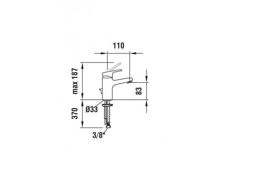 Mitigeur de lavabo saillie goulot fixe sans vidage City - HF500902100000 - Laufen