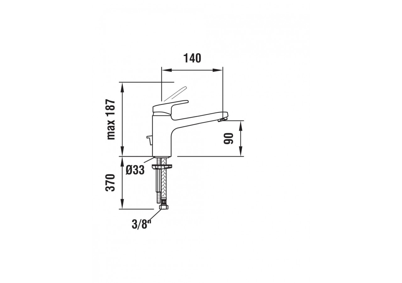 Mitigeur de lavabo bec sans vidage City - HF500904100000 - Laufen