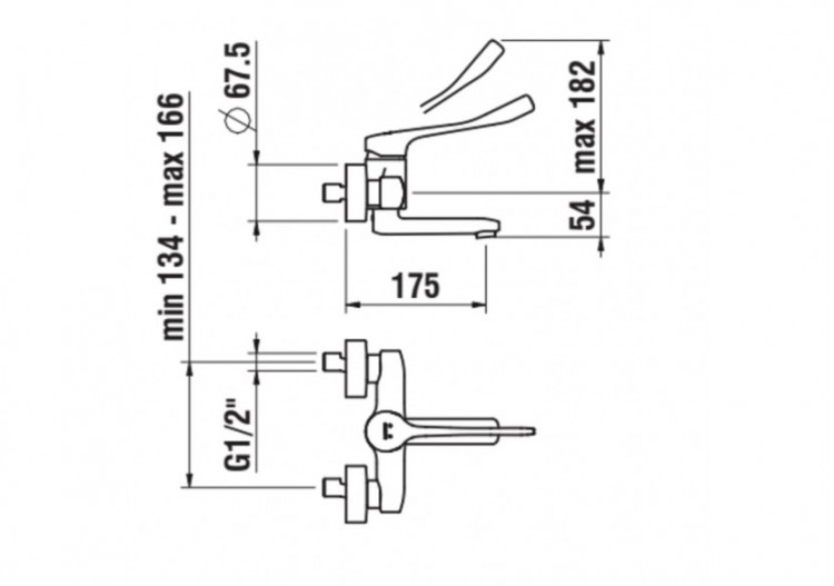 Mitigeur mural 'liberty' bec orientable City - HF500922100694 - Laufen 2