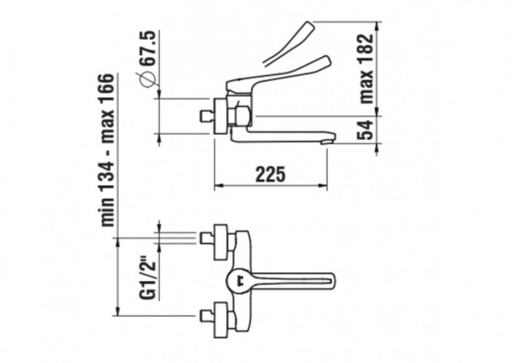 Mitigeur mural 'liberty' bec orientable City - HF500923100694 - Laufen 2