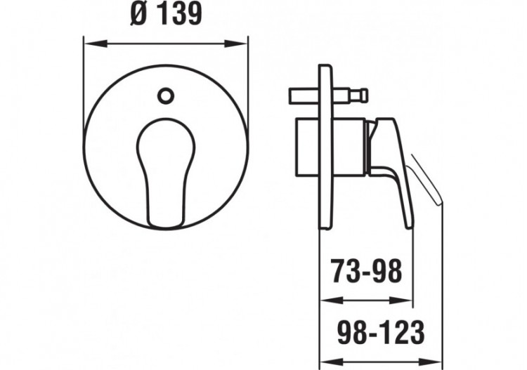 Mitigeur bain-douche à encastrer avec Simibox inverseur City - HF500989100000 - Laufen 2