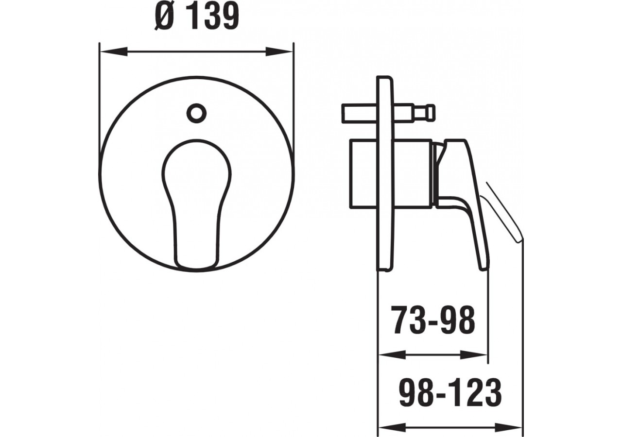 Mitigeur bain-douche à encastrer avec Simibox inverseur City - HF500989100000 - Laufen