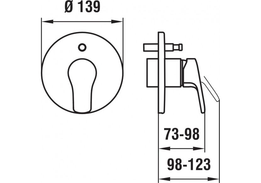 Mitigeur bain-douche à encastrer avec Simibox inverseur City - HF500989100000 - Laufen Mitigeur bain-douche à encastrer avec Simibox inverseur City - HF500989100000 - Laufen