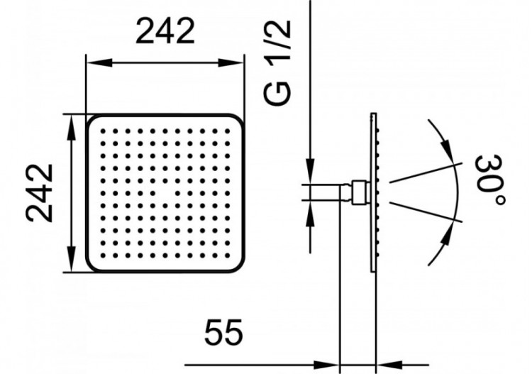 Pomme de douche pluie carrée Divers - HF504721100000 - Laufen 2