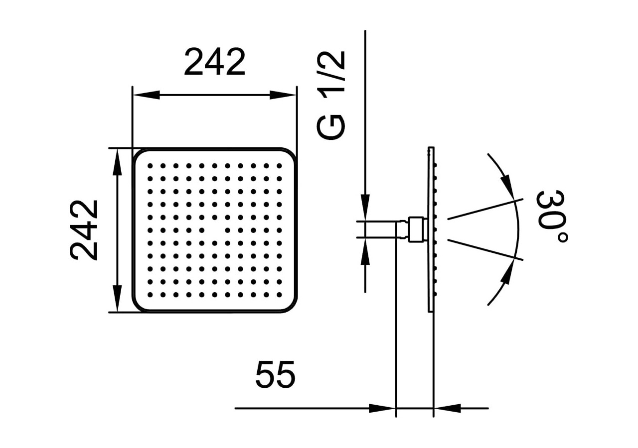 Pomme de douche pluie carrée Divers - HF504721100000 - Laufen