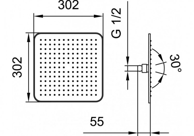 Pomme de douche pluie carrée Divers - HF504722100000 - Laufen 2