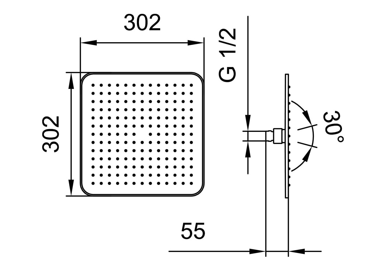 Pomme de douche pluie carrée Divers - HF504722100000 - Laufen