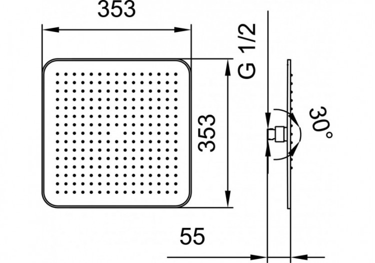 Pomme de douche pluie carrée Divers - HF504723100000 - Laufen 2