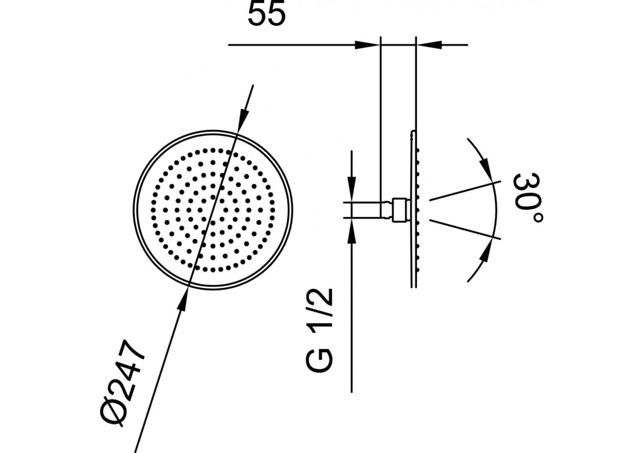 Pomme de douche pluie ronde Divers - HF504724100000 - Laufen