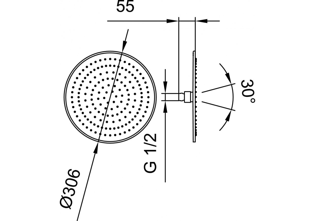 Pomme de douche pluie ronde Divers - HF504725100000 - Laufen
