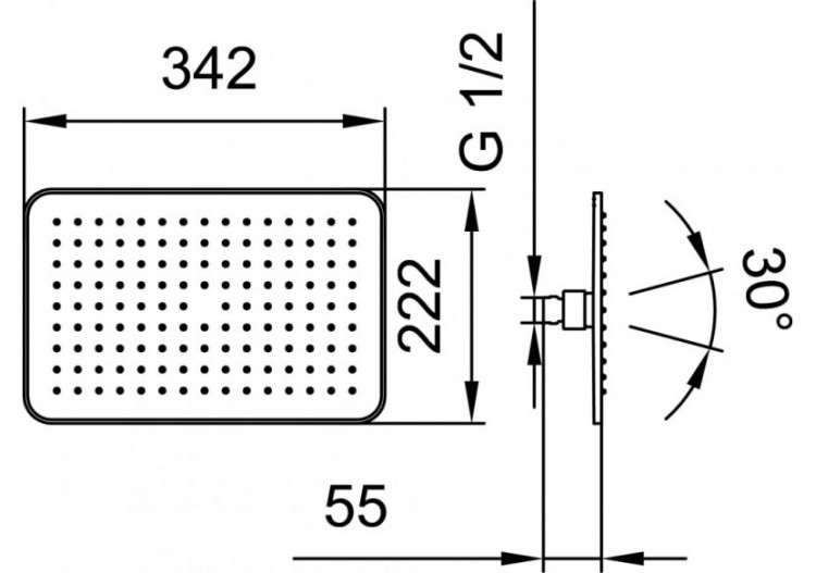 Pomme de douche pluie rectangulaire Divers - HF504727100000 - Laufen 2
