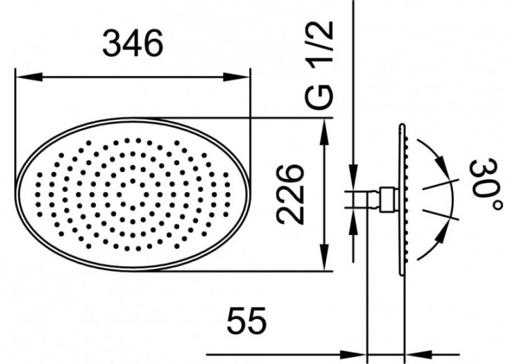 Pomme de douche pluie ovale Divers - HF504728100000 - Laufen 2