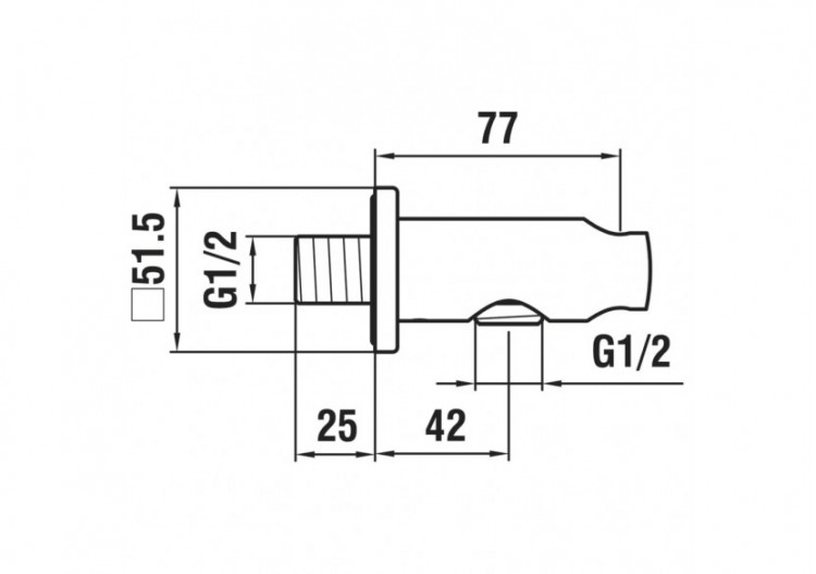 Coude mural avec support pour douchette 'city' intégré 77 mm City - HF504773100000 - Laufen 2