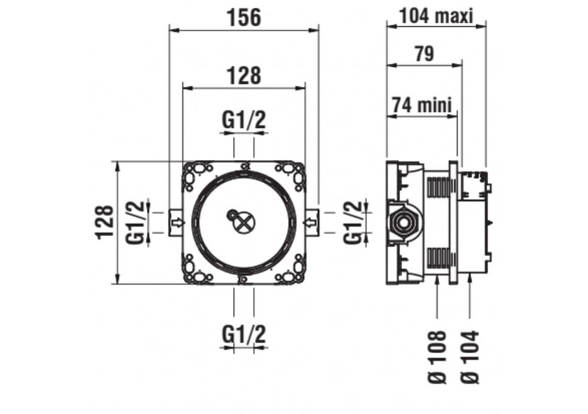 Corps encastrés Simibox - HF574037000000 - Laufen