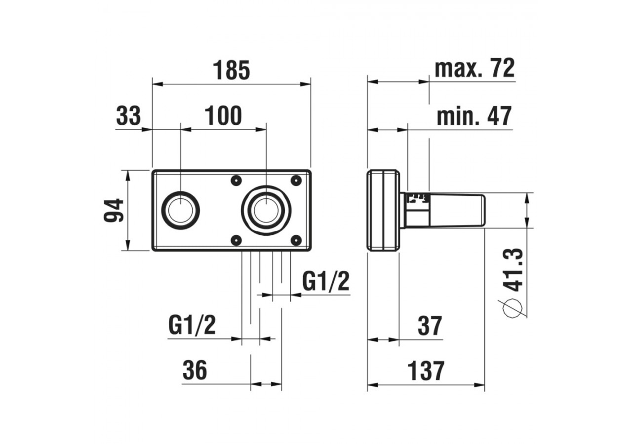 Corps encastrés Simibox - HF574049000000 - Laufen