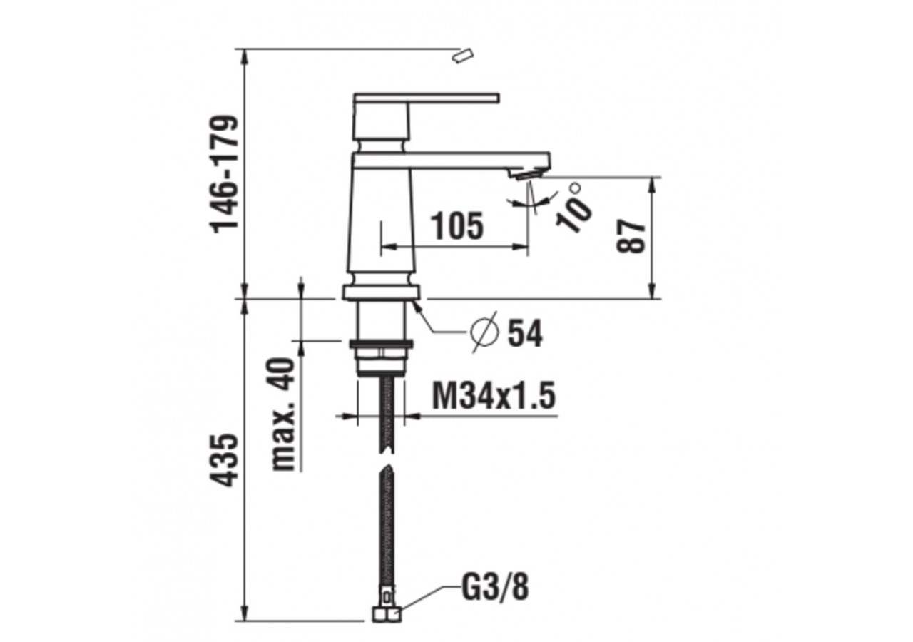 Mitigeur de lavabo monotrou bec fixe New Classic - HF900502100000 - Laufen