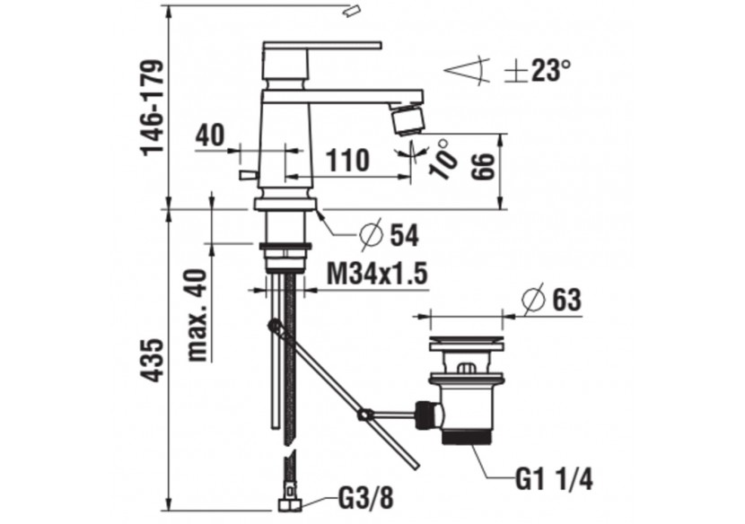 Mitigeur pour bidet monotrou New Classic - HF900510100000 - Laufen