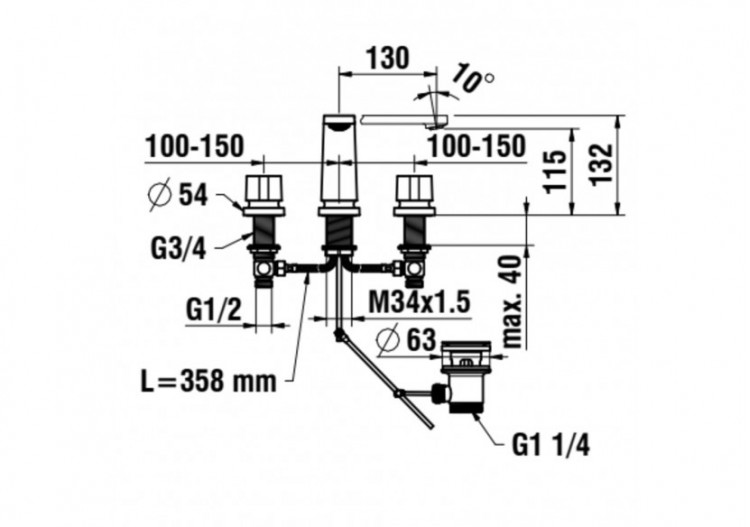 Mélangeur de lavabo New Classic - HF900511100000 - Laufen 2